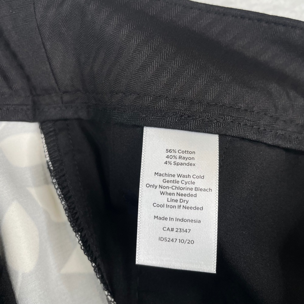 Talbots Hampshire Ankle Pant Womens 8P Black White Leaf Print Slim Stretch Crop - Picture 12 of 12